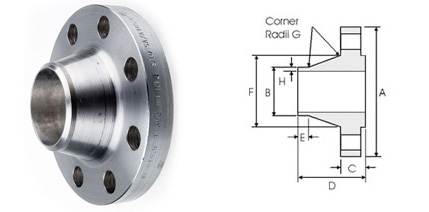 BS  4504 Welding Neck Flanges dimensions